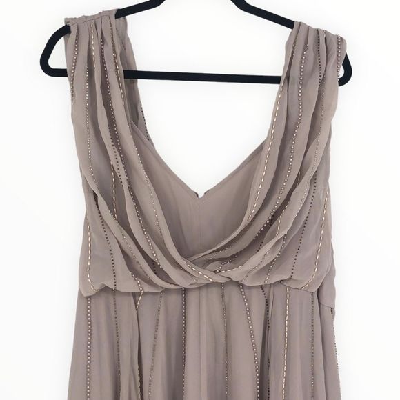 ASOS Maternity Beaded Drape Bodice Midaxi Dress size 16 NWT Embellished Sheer - Picture 6 of 16